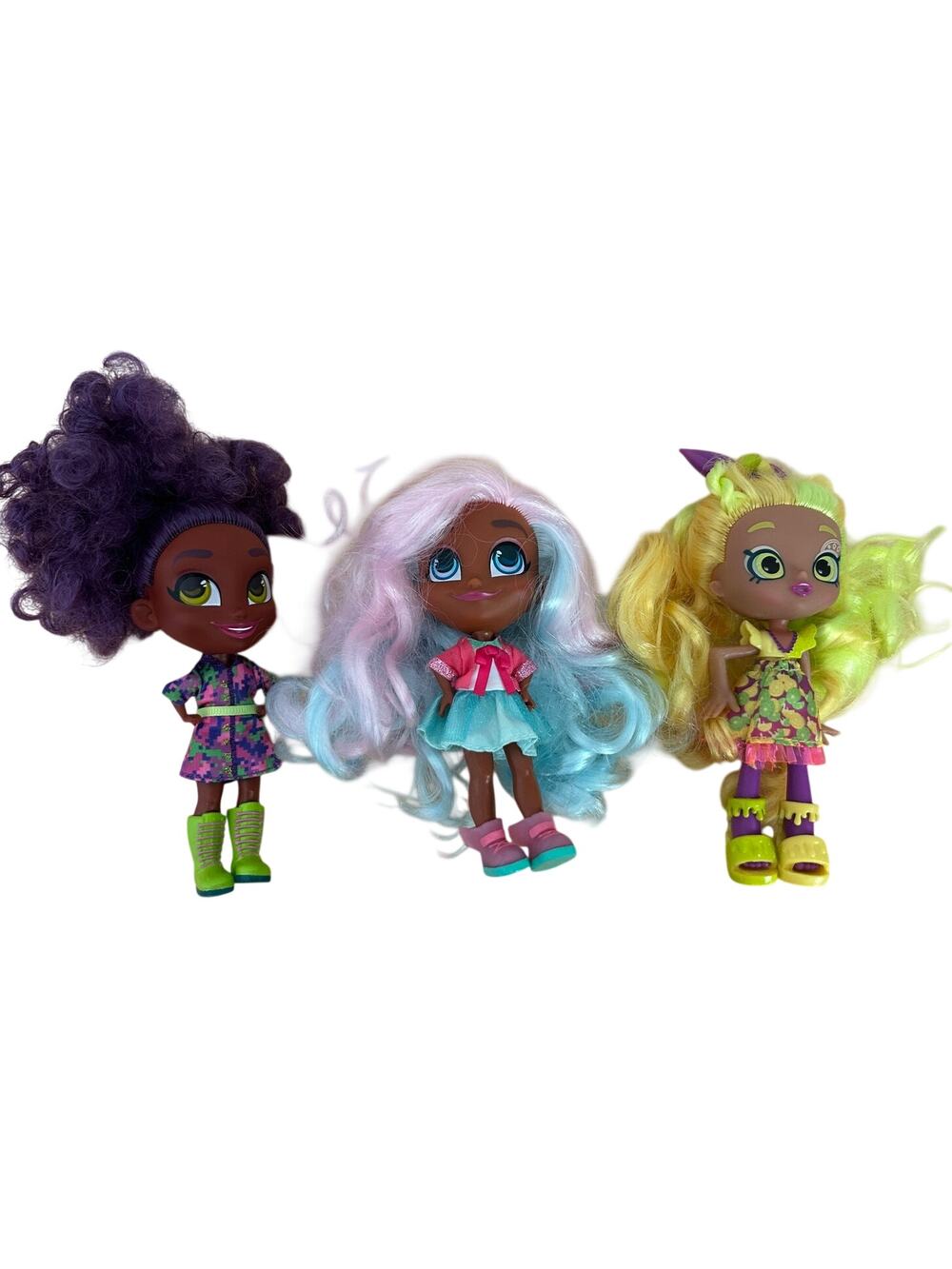 Shopkins Kindi Kids Dolls Lot – Summer Peaches, Marsha Mello & Rainbow Kate